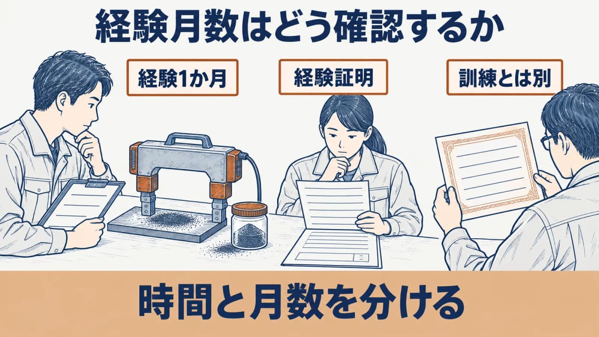 磁気探傷試験(MT)レベル1の経験証明を確認する流れ