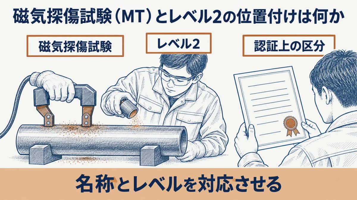 磁気探傷試験(MT)とレベル2の認証上の位置付け