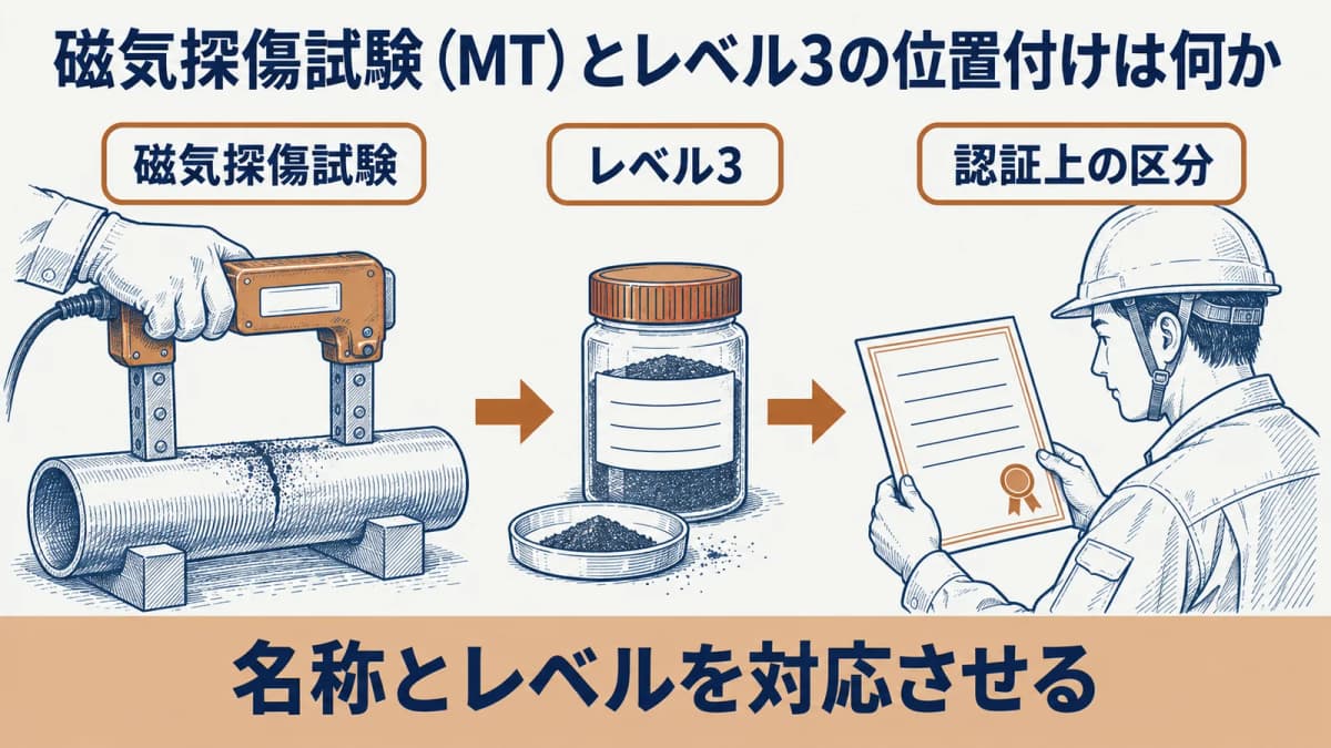 磁気探傷試験(MT)とレベル3の認証上の位置付け