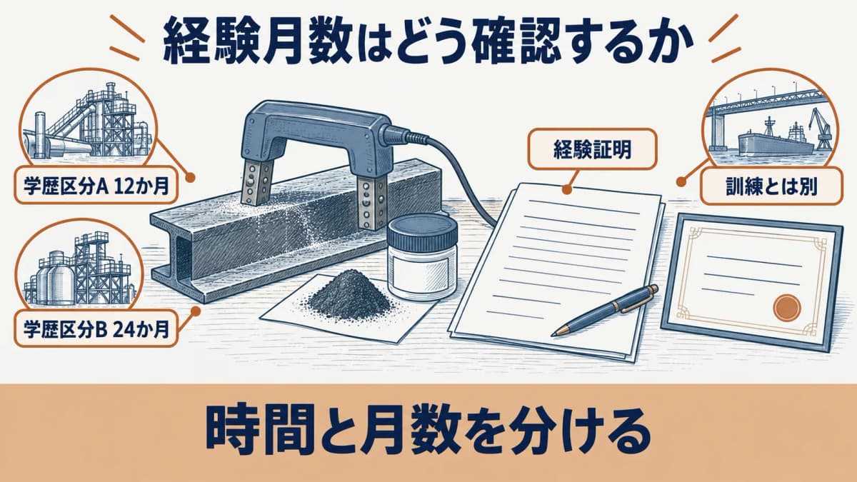磁気探傷試験(MT)レベル3の経験証明を確認する流れ
