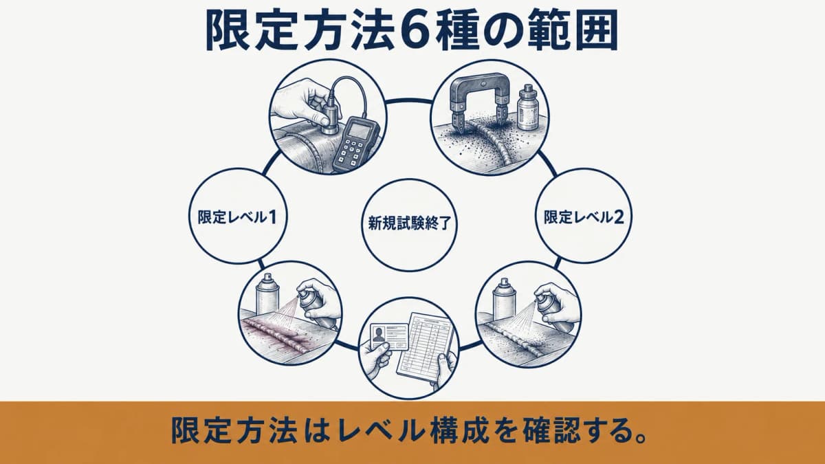 限定NDT方法6種の範囲