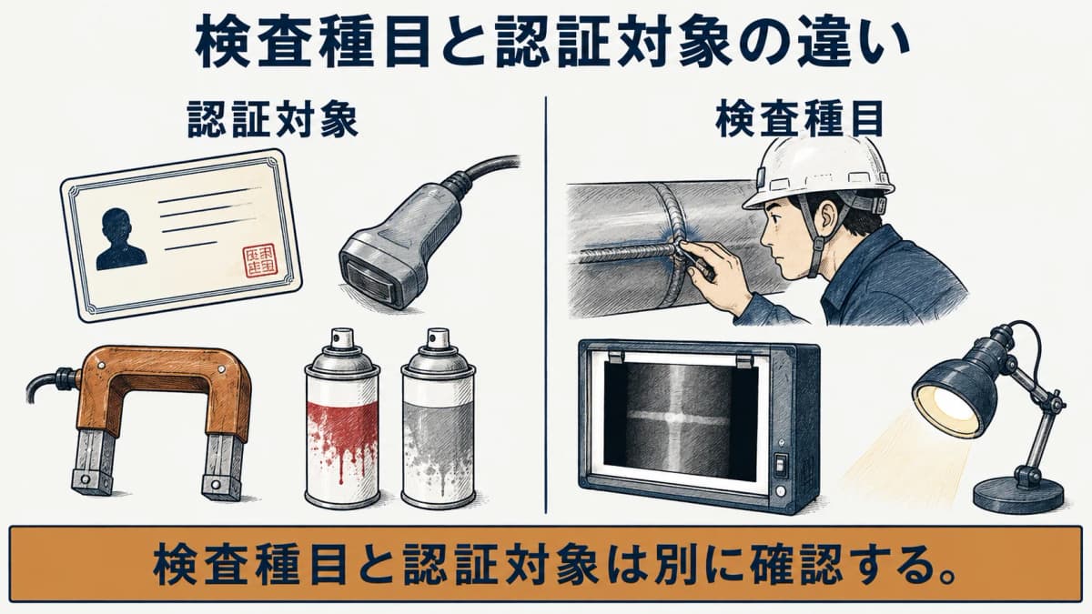 検査種目とJIS Z 2305認証対象の違い