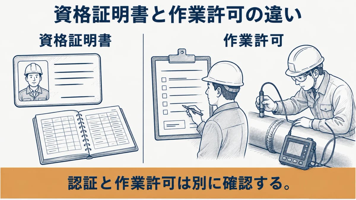 資格証明書と作業許可の違い