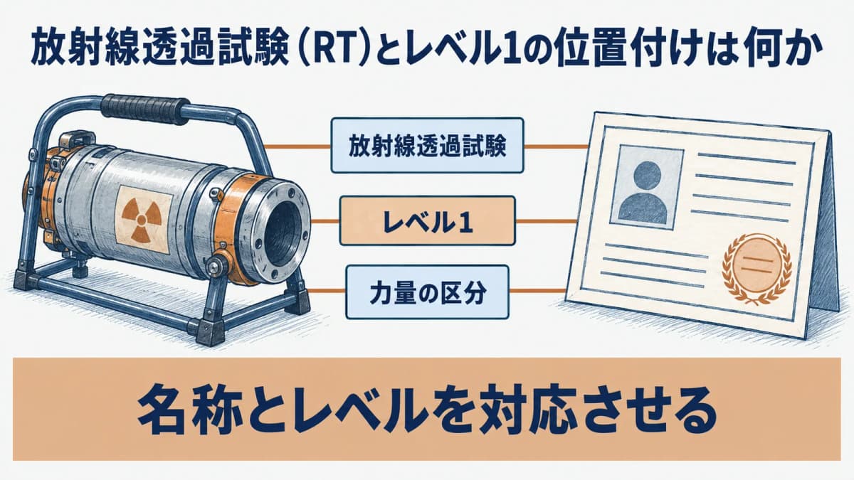 放射線透過試験(RT)とレベル1の認証上の位置付け