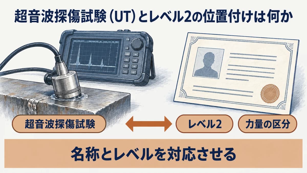 超音波探傷試験(UT)とレベル2の認証上の位置付け