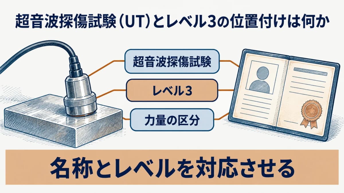 超音波探傷試験(UT)とレベル3の認証上の位置付け
